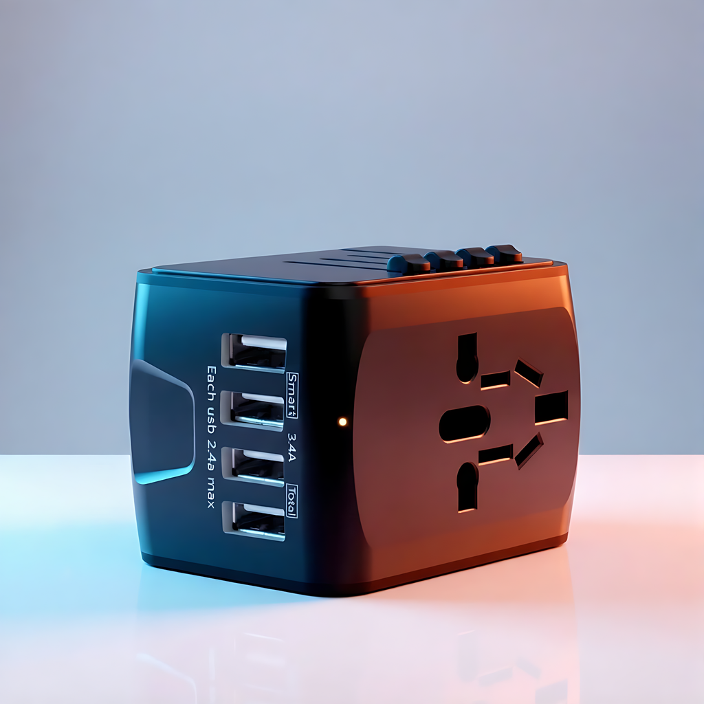 PortPack: Universal Travel Adapter with 4 USB Charging Ports | 24Inspirations