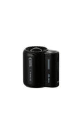 Compact black outdoor waist fan with circular vent and power button